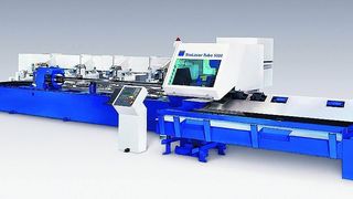 Die Tru-Laser Tube 5000 erlaubt es, in einer Aufspannung Rohre und Profile abzulängen sowie Aussparungen und Konturen mit dem Laser einzubringen.Bild: Trumpf (Archiv: Vogel Business Media)
