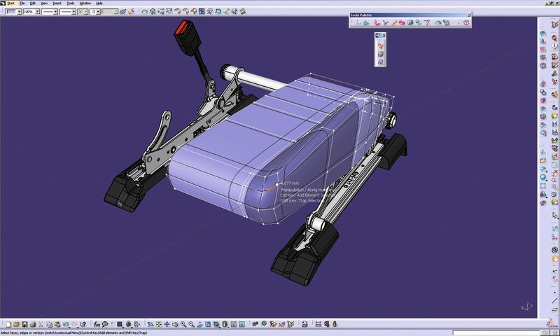 Imagine & Shape (IMA) basiert auf der noch recht jungen Subdivision-Surface-Technologie, welche vor allem im Filmbereich zur Gestaltung von Animationen eingesetzt wird. Damit lassen sich Freiform-Oberflächen aus einem einzigen Element heraus modellieren –Dinosaurier und Avatare in Filmen, aber neuerdings auch Automobil-Karosserien oder Autositze. (Bild: Johnson Controls)