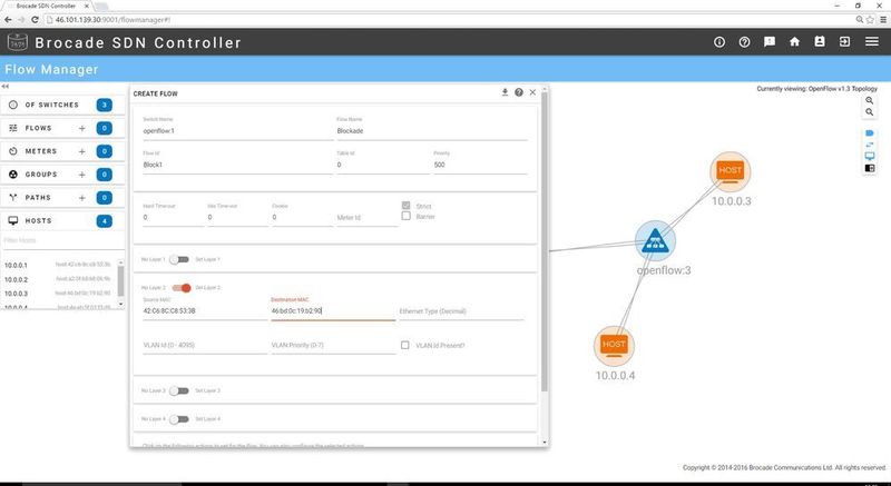 Über das Formular „Create Flow“ können Administratoren einzelne Flows definieren. (Screenshot/ Brocade)