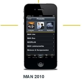 „MAN 2010“ zeigt das komplette Dienstleistungs- & Produktportfolio von MAN: Produkte, Service, Messe-Highlights, ein interaktiver Plan des MAN-Stands und die Exponatsnummern als Leitsystem. (Archiv: Vogel Business Media)