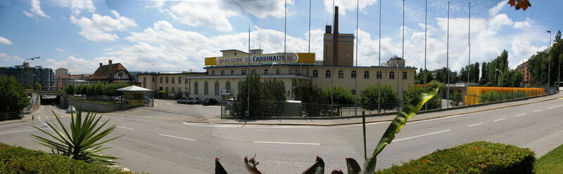 Panorama de la défunte brasserie Cardinal, lieu du futur quartier de l'innovation: BlueFACTORY. (Image: MSM / JR Gonthier)