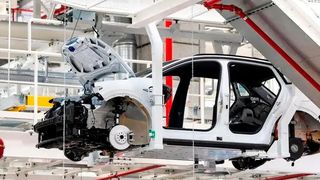 Nach der Ankündigung vor Monaten, geht die Kooperation zwischen Volkswagen und Rivian jetzt in die praktische Phase ... (Bild: dpa)