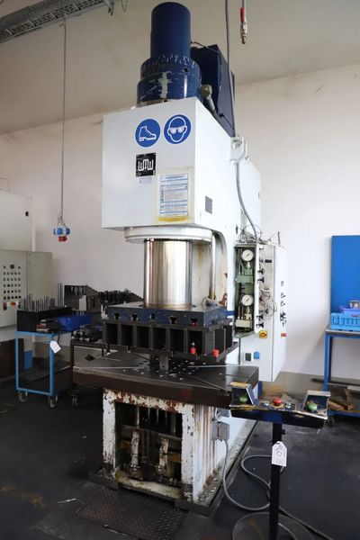 Den Schluss der Hydraulikpressen, die zur Versteigerung in Plüderhausen bereit stehen, macht diese WMW PYE 250 S/1 M. (Bild: Surplex)