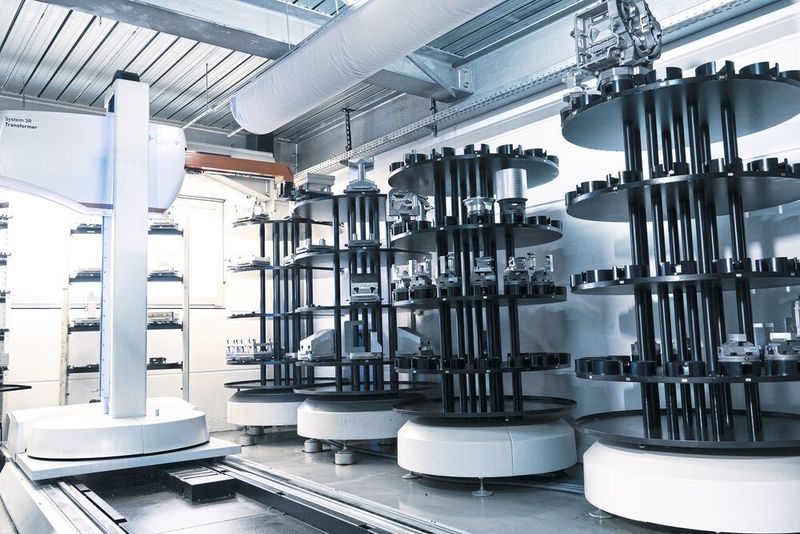 Produktiver: Automatisierte Bearbeitungszentren, ausgestattet beispielsweise mit Magazinen für Werkstücke und mit Palettenwechslern, fertigen inzwischen äusserst effizient.  (Bild: Tebis)