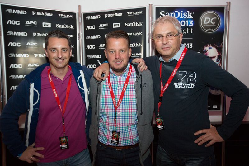Sponsor des Abends SanDisk (v. l.): Christian Schroers, Marcus Gornowicz und Robert Kindshofer (Eventfotos: Nils Krüger)