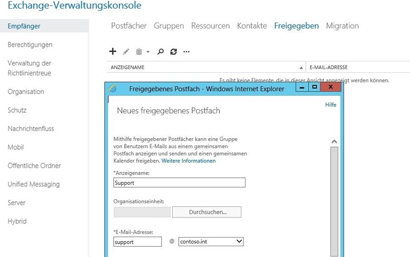 Mit den neuen freigegebenen Postfächern können mehrere Anwender gemeinsam effizient und sicher ein Postfach betreiben. Die Einrichtung erfolgt in der Exchange-Verwaltungskonsole oder der Shell. (Archiv)