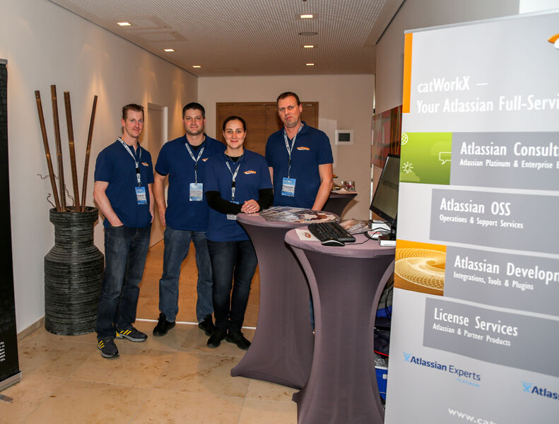 Das Team von SEP-Partner und Atlassian-Integrator catWorX am Stand (Bild: SEP)