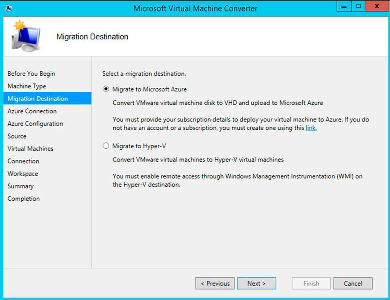 Mit Microsoft Virtual Machine Converter Xlassen sich  physische Server oder virtuelle Server zu Hyper-V  konvertieren.  (Thomas Joos/ Microsoft)