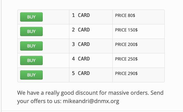 Wer im Darknet mehr als eine Kreditkarte erwirbt, kann mit Rabatt rechnen. (Bild: Bitdefender)