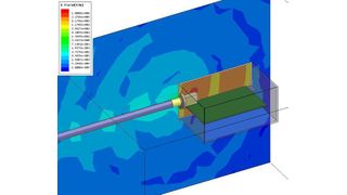 Bild 1: 
3-D FEM-Simulation einer Feld-Emission bei 4 GHz (Archiv: Vogel Business Media)
