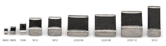 Vergleich:  Die WE-MPSB-Familie umfasst Bauteile in den Baugrößen 0603 bis 3312.(Bild:  Würth Elektronik eiSos)