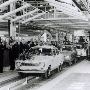 Blick ins Ford Escort-Werk Saarlouis, 1970.(Bild:  Ford)