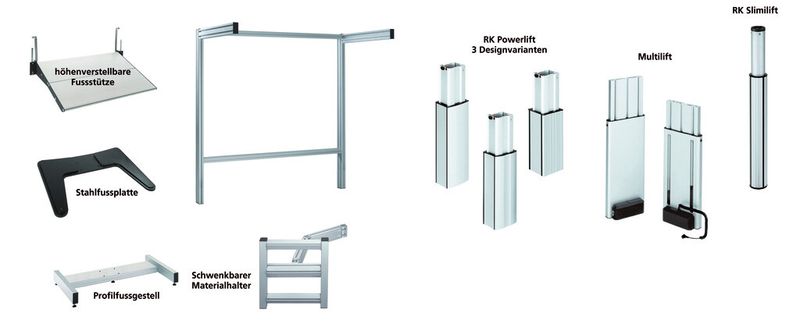 Eine breite Produktpalette steht zur individuellen Gestaltung von Arbeitsplätzen und Montagehilfen zur Verfügung.  (Bild: Phoenix Mecano)
