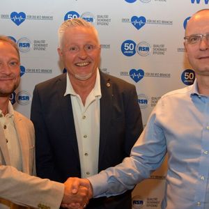 Für weitere zwei Jahre bestätigt: ASA-Vorstandsbeirat Andreas Weber (l.) mit Frank Beaujean und Marco Kempin.(Bild:  ASA-Bundesverband)