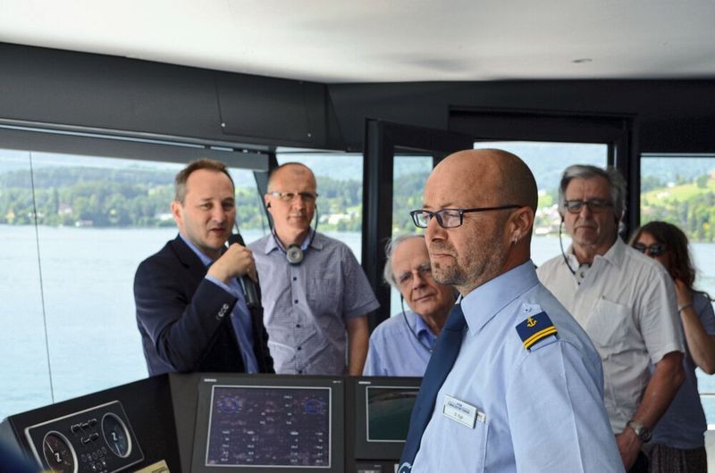 Am 26. Mai 2018 nahm die MS Diamant auf dem Vierwaldstättersee ihren Betrieb auf. Betrieben wird das Schiff von einem permanenterregter E-Motor / Generator von Siemens. (Sergio Caré-Lucas)