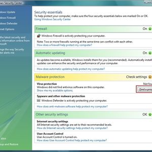 Im Windows Security Center soll der Anwender durch einen Klick auf den Button „Programm finden“ auf eine Webseite gelangen, de neben Microsoft OneCare auch Antiviren-Programme anderer Hersteller anbietet.