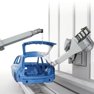 Während herkömmliche Lackierroboter mit sechs Bewegungsachsen arbeiten, hat das neue Modell Eco RP E043i eine siebte Achse.