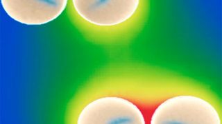 Mehrere Tropfen mit Nanopartikeln, die kommunizieren und ihre Strömungsmuster koordinieren. (Bild: MPI-IS)