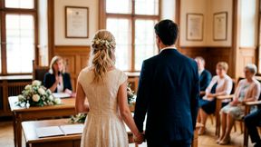 Eine Hochzeit gilt landläufig als einer der schönsten Tage des Lebens. Doch im Vorfeld müssen zahlreiche Dokumente organsiert und präsentiert werden. Im Saarland geht dies nun bequem online. (Bild: Gemini / KI-generiert)