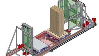 Mit dem auf der Fachpack vorgestellten Palettenwechsler können Paletten unabhängig palettiert, depalettiert und kommissioniert werden. Dabei kann die Ware sowohl auf eigene Transportpaletten gesetzt, aber auch von externen auf interne Paletten umgesetzt werden. Bild: Haro (Archiv: Vogel Business Media)