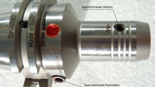 Das Spannfutter Hywel von Tessma ist die Kombination aus Hydrodehn- und Weldon-Spannsystem, sozusagen eine hydraulische Weldon-Aufnahme.  (Bild: Tessma)