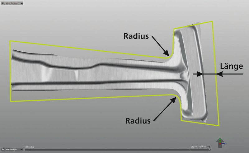 Bild 4: Platinenkontur als Designvariable – drei Bereiche der Platinenkontur, die als voneinander unabhängig und variabel bestimmt sind. (Bild: Autoform)