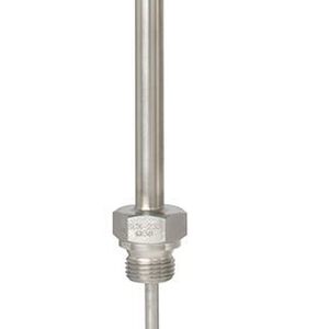Sizes compared: Type TR34 miniature resistance thermometer (thread-mounted) vs. type TR10-B resistance thermometer (for additional thermowell)

