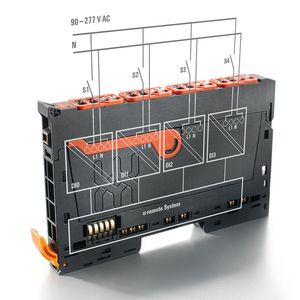 Das u-remote 230V-AC-Modul verarbeitet 110/230-V-AC-Spannungen. Aufgrund seiner  galvanischen Trennung von jedem einzelnen Kanal lassen sich bis zu vier unterschiedliche Spannungen auf einem I/O-Modul einlesen.