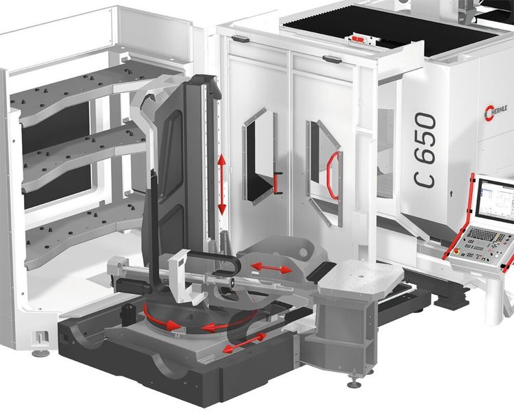 Schnittbild des Handlingsystems HS flex heavy. (Hermle)