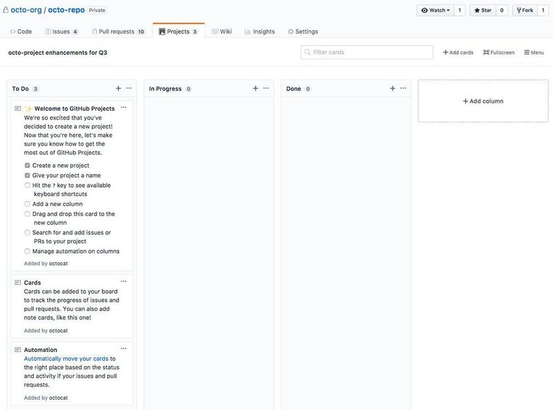 GitHub sorgt auf dem Project Board für eine einfacherere Navigation und mehr Übersicht (GitHub)