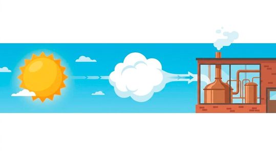 Im Projekt „RenewBrew“ werden Hochtemperaturwärmepumpen, Wärmespeicher, Photovoltaik und konzentrierende Solarthermie kombiniert. Ziel ist Wasserdampf mit deutlich über 100 °C, der weitgehend ohne fossile Energieträger erzeugt wird.(Bild:  Gemini / KI-generiert)