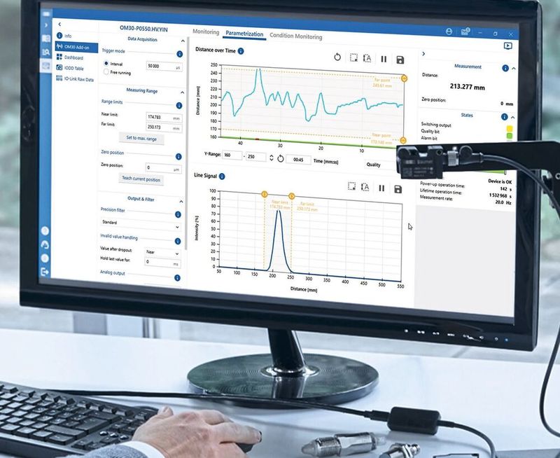 Die Kombination von smarten Sensoren und intuitiver Software wie der Baumer Sensor Suite macht Anwendern die Nutzung von IO-Link enorm einfach. (Bild:  Baumer)