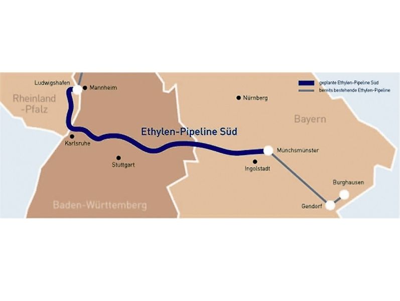 Die 360 kilometerlange Leitung verbindet drei Länder: Bayern (100 km), Baden-Württemberg (190 km) und Rheinland-Pfalz (70 km). (Archiv: Vogel Business Media)