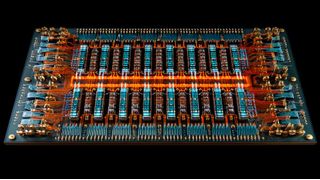 Kernspeicher kamen von  Mitte der 1950er- bis Mitte der 1970er-Jahre in Rechenmaschinen und Computern zum Einsatz. (Bild: Midjourney / KI-generiert)