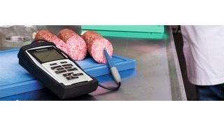 Abb. 1: Praktisches Instrument für die Fleischverarbeitung – pH-Einstichelektrode mit Temperatur-Fühler (Bild: SI Analytics)