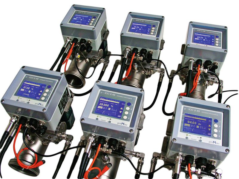 Bild 2: Das Compactsystem µ-ICC 2.45 lässt sich sehr platzsparend auf einem Inline-Messrohr DN 80 installieren. (Bild: Pro-M-Tec Theisen)