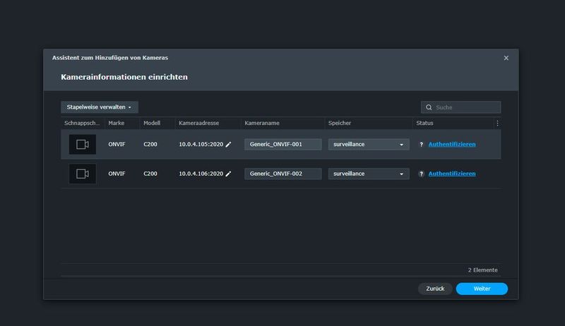 Einzelne Kameras lassen sich dediziert anmelden. Die Authentifizierung erfolgt über die Kamera selbst.  (Bild: Thomas Joos)