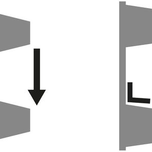 Links: Standard-Geometrie, rechts dryspin Geometrie:
Durch den optimierten flacheren Flankenwinkel werden ein höherer Wirkungsgrad sowie eine höhere Lebensdauer der Kunststoffmutter erreicht.