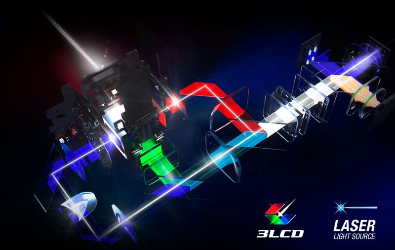 Die von Epson verwendete 3LCD-Lasertechnologie verhindert den störenden Regenbogeneffekt, der bei DLP-Beamern auftreten kann. Im EH-LS970 liefert die langlebige Laserlichtquelle bis zu 4.000 Lumen Helligkeit. (Bild: Epson)