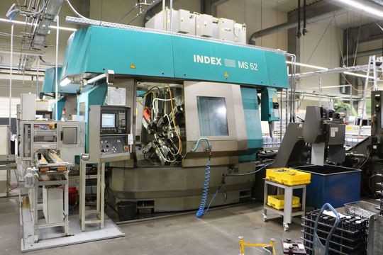 Einmal mehr veräußert Surplex aufgrund einer Insolvenz interessante Maschinen und Anlagen. Diesmal sind wieder einige Zerspanungssysteme mit dabei, wie dieser CNC-Mehrspindel-Drehautomat des Modells MS 52 C von Index. Viele weitere im Beitrag ...(Bild:  Surplex)