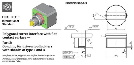 Bild 5: PTI-Schnittstelle – ISO 5686-3 – nebst Kupplungen für angetriebene Werkzeuge.(Bild:  OTT-Jakob)