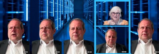 Joachim Astel, Mitbegründer und Vorstand der Noris Network AG -Anbieter von Co-Location und Rechenzentrumsdiensten, hat am 18. Juni 2026 mit Ulrike Ostler, Chefredakteurin von DataCenter-Insider die 69. Folge von DataCenter-Diaries aufgenommen. (Bild:  Vogel IT-Medien GmbH (KI-generiert: Riverside FM))