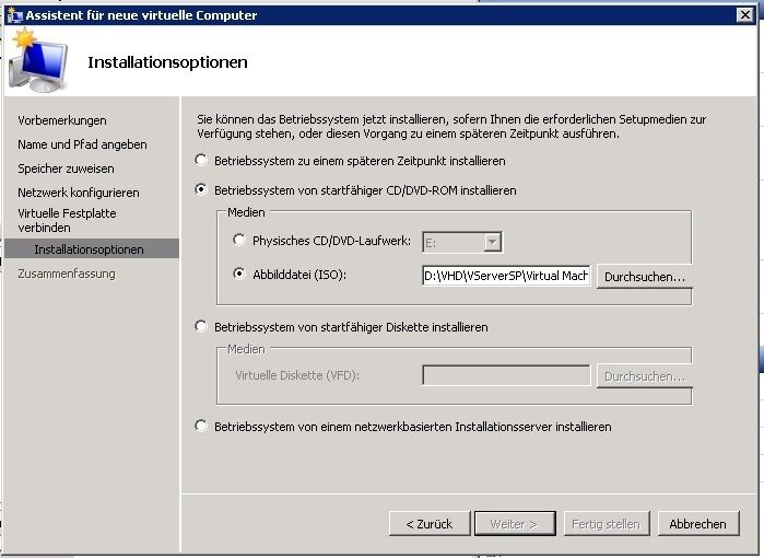 Abbildung 4: Microsoft (auch bei VMware) – Auch ein Standard. ISO-Abbild-Dateien werden zur Installation von virtuellen Computern verwendet, was die Installation erheblich beschleunigt. (Archiv: Vogel Business Media)