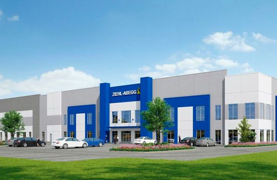 So wird der rund 100 Millionen Dollar teure Neubau von Ziehl-Abegg in den USA aussehen.(Bild:  Ziehl-Abegg)