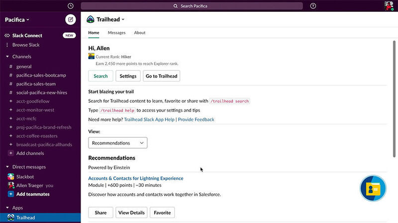 Besseres lernen in Trailhead mit Slack-Nutzung. (Salesforce)