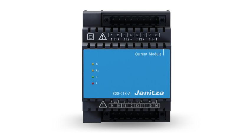 Das Strommessmodul 800-CT8-A ergänzt das Basisgerät (UMG 800 / UMG 801) um jeweils 8 zusätzliche Strommesskanäle pro angefügtem Modul. (Bild: Janitza electronics GmbH)