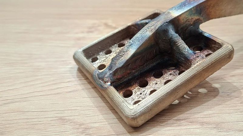 The prototype of a brake pedal for a Land Rover was printed in four segments from 17-4PH stainless steel using Metal Paste Deposition. Joining the parts by TIG welding is intended to optimize production costs and manufacturing time. (Source: RBSL)