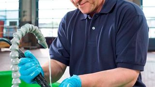 Umweltfreundlich und jetzt mit Apfelduft: Der „Bio-Circle“-Reiniger von Mewa. (Mewa)