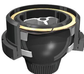 (Bild 2: Als klassischer Sicherungsring für das weite Feld der Standardanwendungen ausgelegt ist der Smalley-Schnappring im TFC-Sortiment. Das Bild zeigt seine Anwendung in einer Luftdüse. Bild: TFC)