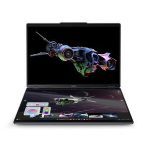 Auf dem unteren Touchscreen ermöglichen aufsteckbare Pads den schnellen Zugriff auf Shortcuts, mit denen sich Beleuchtung, Blickwinkel und Farbton anpassen lassen.(Bild:  Lenovo)